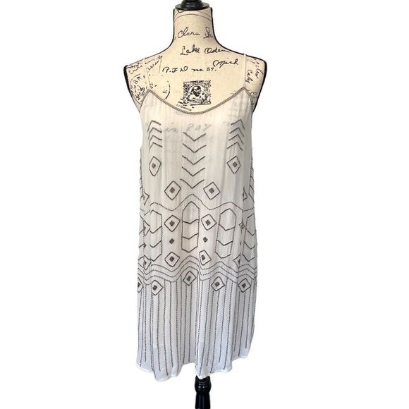 MLV Art Deco Beaded Cocktail Slip Holiday Flapper Girl Party Dress, Size S - Picture 1 of 11